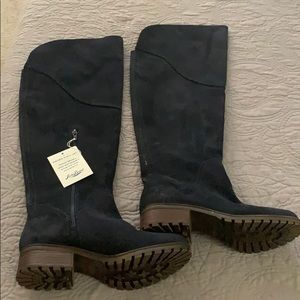 Navy blue suede lucky brand boots